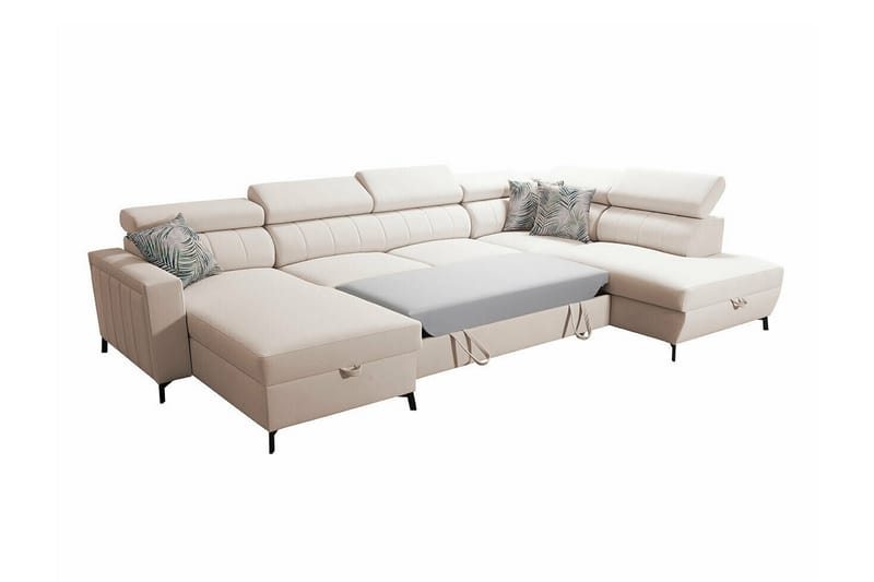 Galbally 5-seters Hjørnesovesofa - Beige - Sovesofaer - Hjørnesovesofa