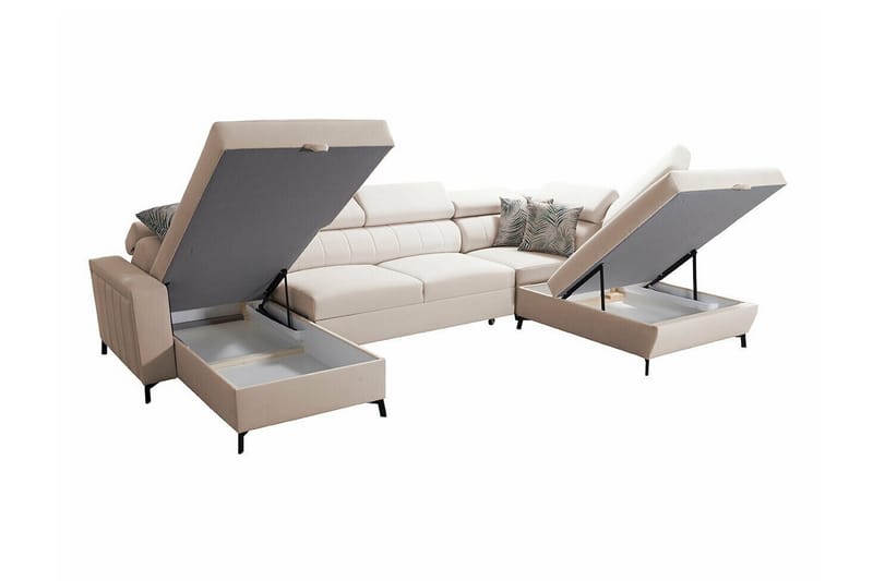 Galbally 5-seters Hjørnesovesofa - Beige - Møbler - Sofaer - Sovesofaer
