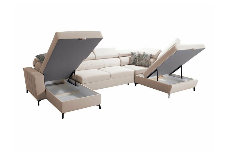 Galbally 5-seters Hjørnesovesofa - Beige - Sovesofaer - Hjørnesovesofa