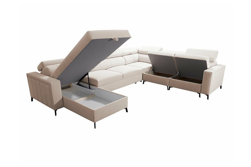 Galbally 5-seters Hjørnesovesofa - Beige - Møbler - Sofaer - Sovesofaer