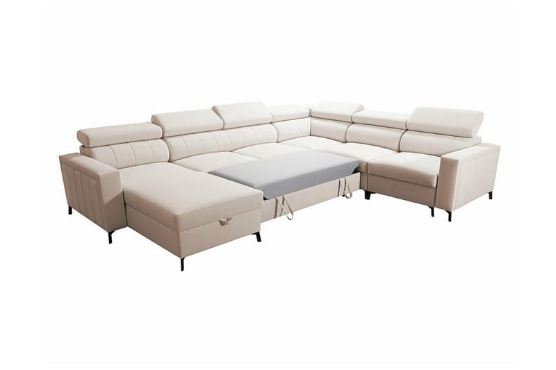 Galbally 5-seters Hjørnesovesofa - Beige - Møbler - Sofaer - Sovesofaer