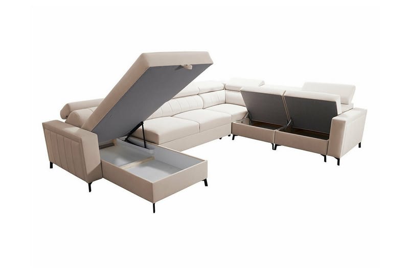 Galbally 5-seters Hjørnesovesofa - Beige - Møbler - Sofaer - Sovesofaer