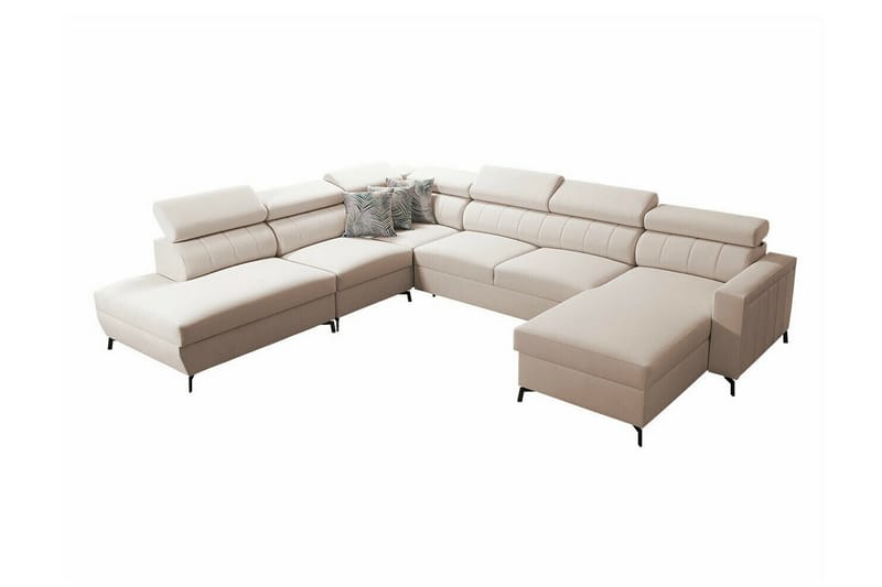 Galbally 5-seters Hjørnesovesofa - Beige - Møbler - Sofaer - Sovesofaer