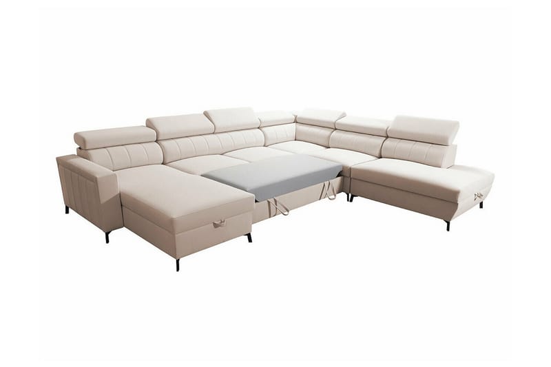 Galbally 5-seters Hjørnesovesofa - Beige - Møbler - Sofaer - Sovesofaer