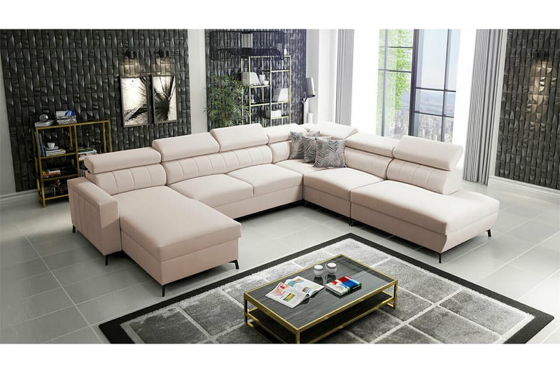 Galbally 5-seters Hjørnesovesofa - Beige - Møbler - Sofaer - Sovesofaer