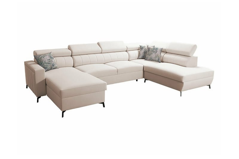 Galbally 5-seters Hjørnesovesofa - Beige/Lys Beige - Sovesofaer - Hjørnesovesofa