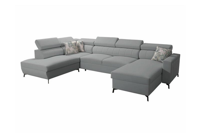 Galbally 5-seters Hjørnesovesofa - Lysegrå - Møbler - Sofaer - Sovesofaer