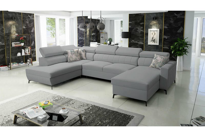 Galbally 5-seters Hjørnesovesofa - Lysegrå - Møbler - Sofaer - Sovesofaer