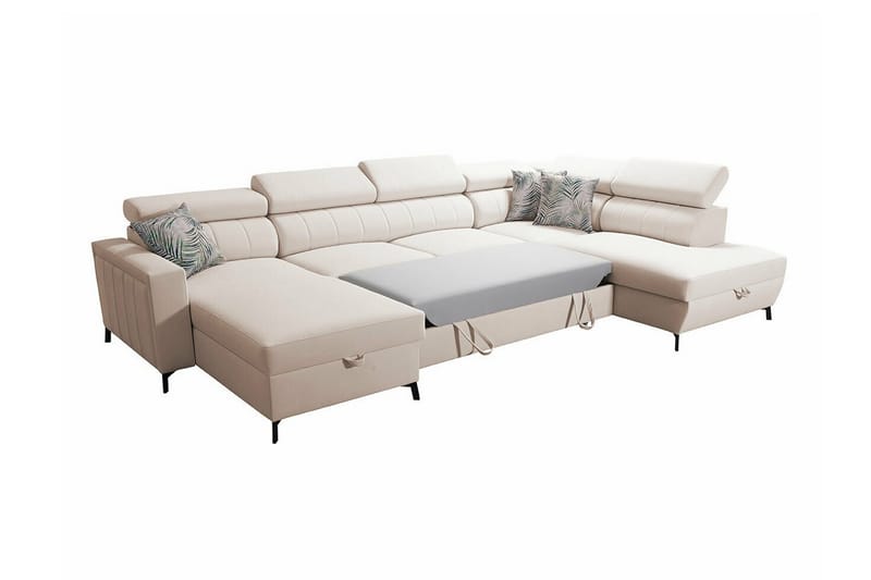Galbally 5-seters Hjørnesovesofa - Lysegrå - Møbler - Sofaer - Sovesofaer