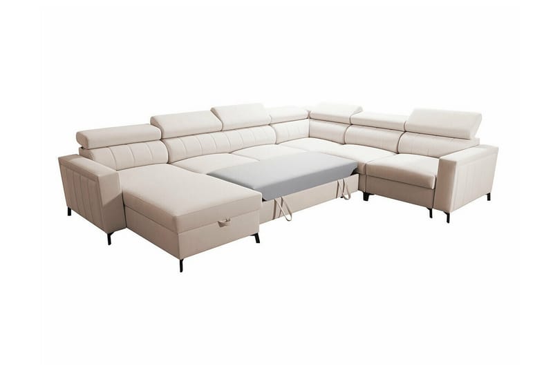 Galbally 5-seters Hjørnesovesofa - Lysegrå - Møbler - Sofaer - Sovesofaer