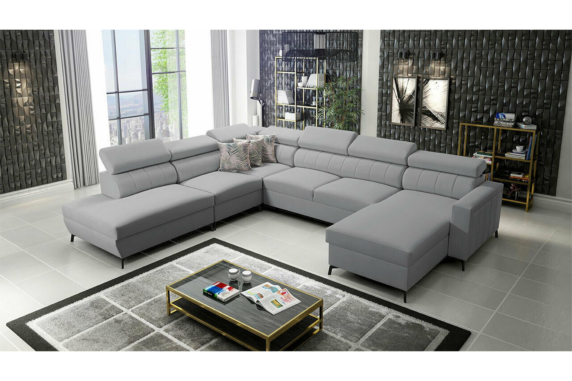 Galbally 5-seters Hjørnesovesofa - Lysegrå - Møbler - Sofaer - Sovesofaer