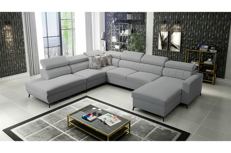 Galbally 5-seters Hjørnesovesofa - Lysegrå - Møbler - Sofaer - Sovesofaer