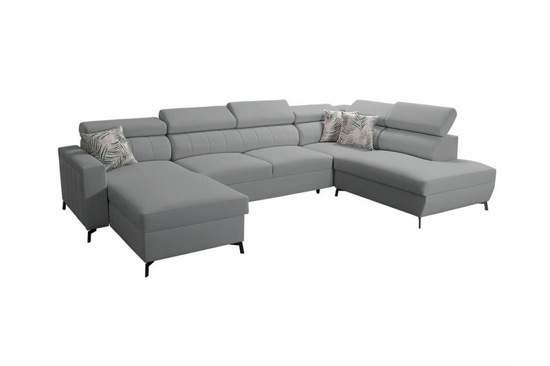Galbally 5-seters Hjørnesovesofa - Lysegrå/Mørkegrå - Møbler - Sofaer - Sovesofaer