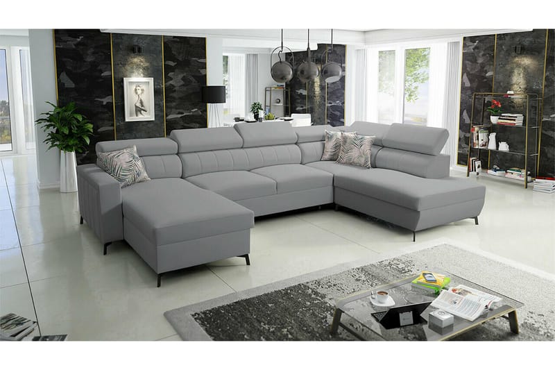 Galbally 5-seters Hjørnesovesofa - Lysegrå/Mørkegrå - Møbler - Sofaer - Sovesofaer