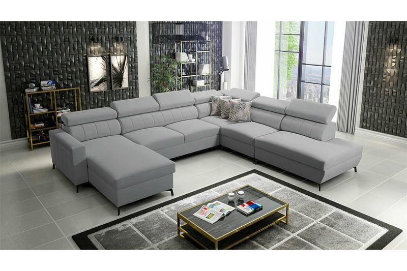 Galbally 5-seters Hjørnesovesofa - Lysegrå/Mørkegrå - Møbler - Sofaer - Sovesofaer