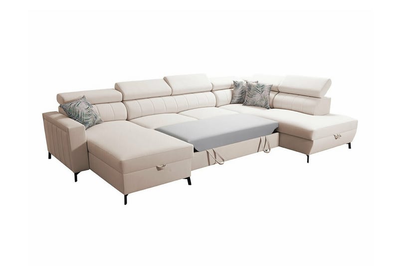 Galbally 5-seters Hjørnesovesofa - Lyserosa - Møbler - Sofaer - Sovesofaer