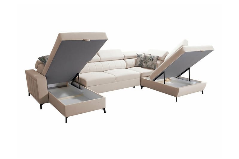 Galbally 5-seters Hjørnesovesofa - Lyserosa - Møbler - Sofaer - Sovesofaer
