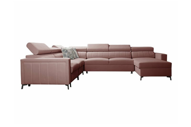 Galbally 5-seters Hjørnesovesofa - Lyserosa - Møbler - Sofaer - Sovesofaer