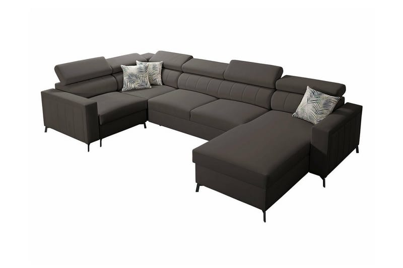 Galbally 5-seters Hjørnesovesofa - Mørkebrun - Møbler - Sofaer - Sovesofaer