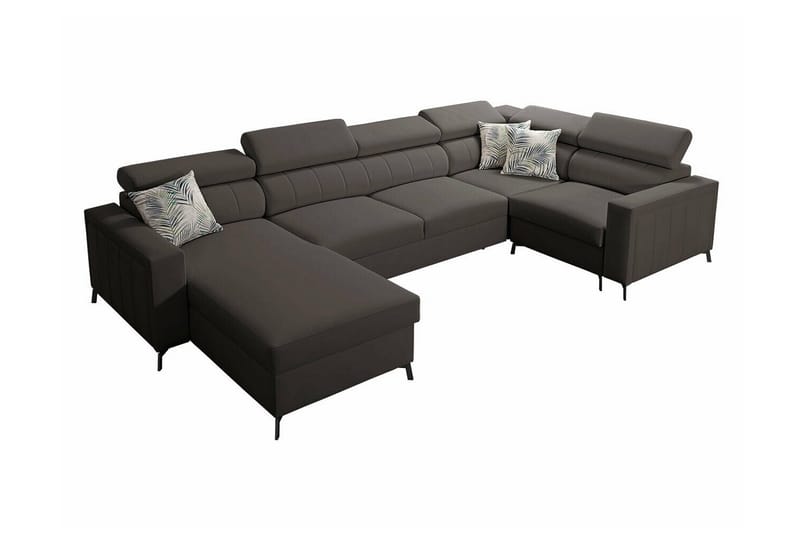 Galbally 5-seters Hjørnesovesofa - Mørkebrun - Møbler - Sofaer - Sovesofaer