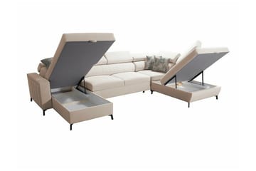 Galbally 5-seters Hjørnesovesofa - Mørkebrun - Møbler - Sofaer - Sovesofaer