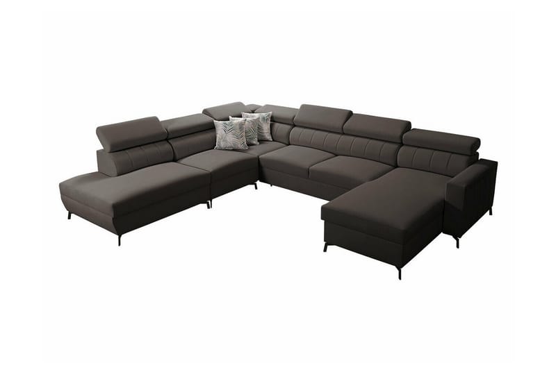 Galbally 5-seters Hjørnesovesofa - Mørkebrun - Møbler - Sofaer - Sovesofaer