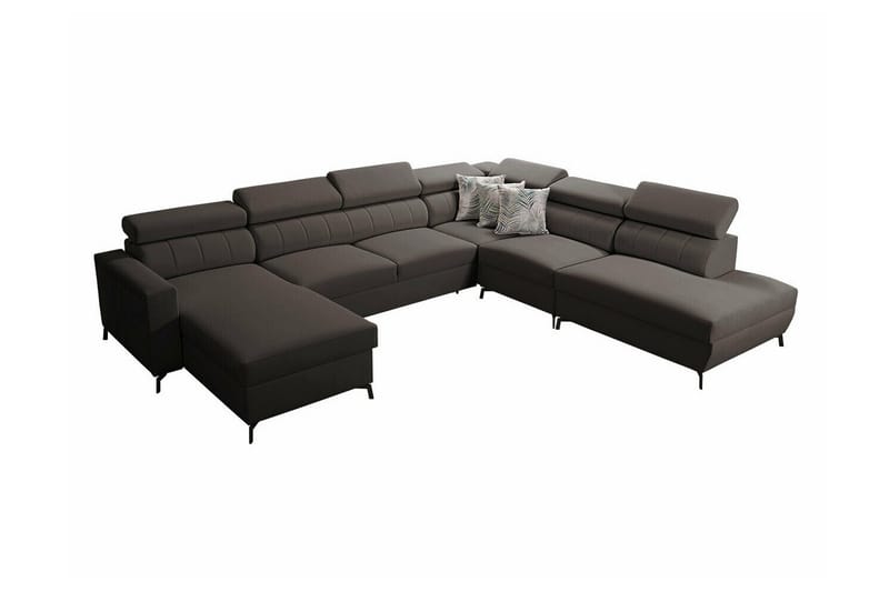 Galbally 5-seters Hjørnesovesofa - Mørkebrun - Møbler - Sofaer - Sovesofaer