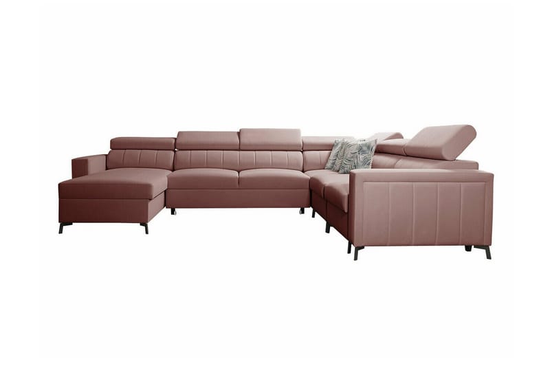 Galbally 5-seters Hjørnesovesofa - Mørkerosa - Møbler - Sofaer - Sovesofaer