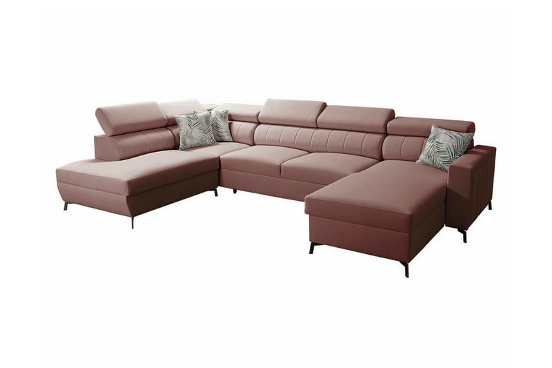 Galbally 5-seters Hjørnesovesofa - Rosa - Møbler - Sofaer - Sovesofaer