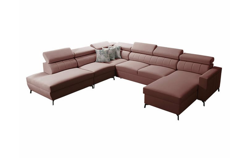 Galbally 5-seters Hjørnesovesofa - Rosa - Møbler - Sofaer - Sovesofaer