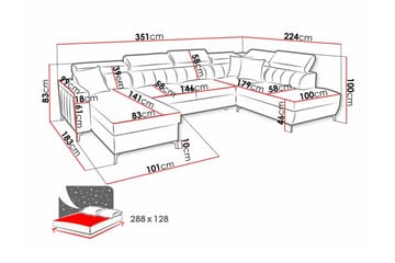 Galbally 5-seters hjørnesovesofa - Møbler - Sofaer - Sovesofaer