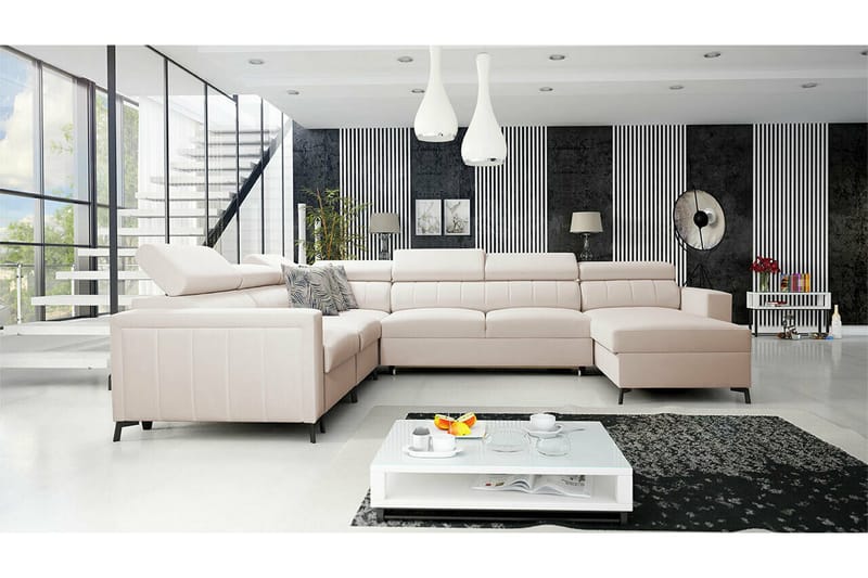 Galbally 5-sits Hörnbäddsoffa beige - Møbler - Sofaer - Sovesofaer