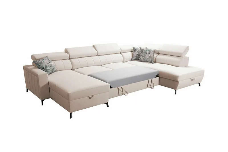 Galbally 5-sits Hörnbäddsoffa Beige - Møbler - Sofaer - Sovesofaer