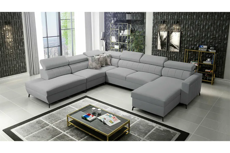 Galbally 5-sits Hörnbäddsoffa Light grey - Møbler - Sofaer - Sovesofaer