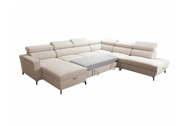 Galbally 5-sits Hörnbäddsoffa Light grey - Møbler - Sofaer - Sovesofaer