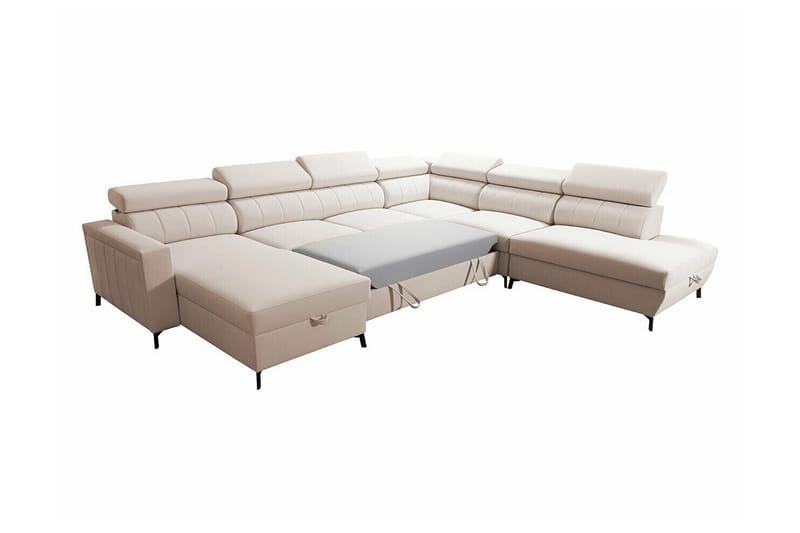 Galbally 5-sits Hörnbäddsoffa NO_BRAND beige - Møbler - Sofaer - Sovesofaer