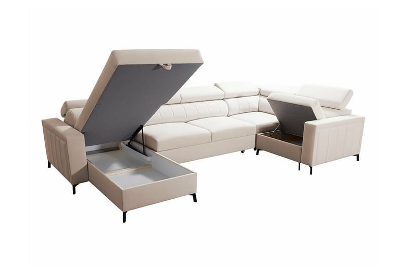 Galbally 5-sits Hörnbäddsoffa NO_BRAND beige - Møbler - Sofaer - Sovesofaer