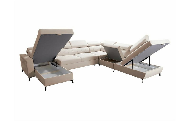 Galbally 5-sits Hörnbäddsoffa NO_BRAND beige - Møbler - Sofaer - Sovesofaer