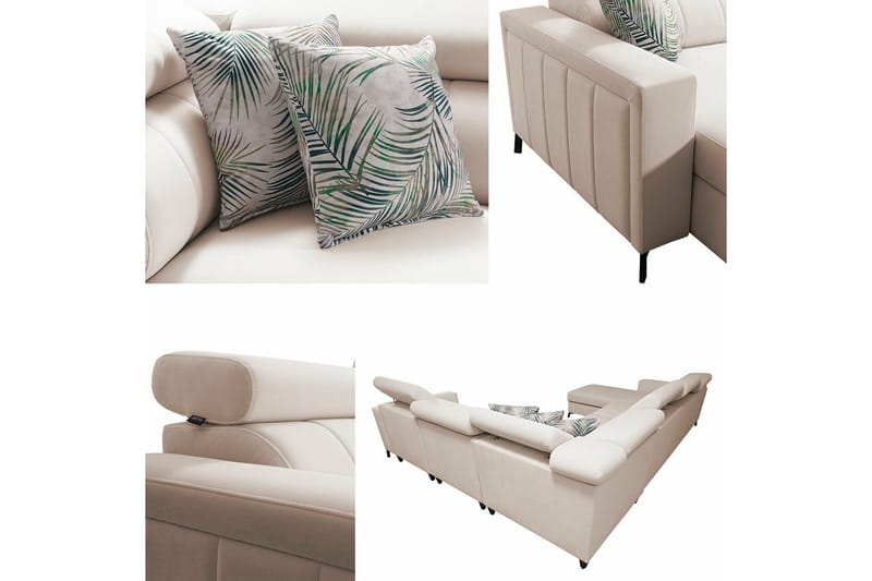 Galbally 5-sits Hörnbäddsoffa NO_BRAND beige - Møbler - Sofaer - Sovesofaer
