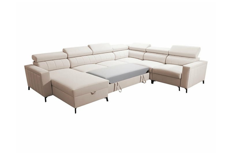 Galbally 5-sits Hörnbäddsoffa NO_BRAND beige - Møbler - Sofaer - Sovesofaer