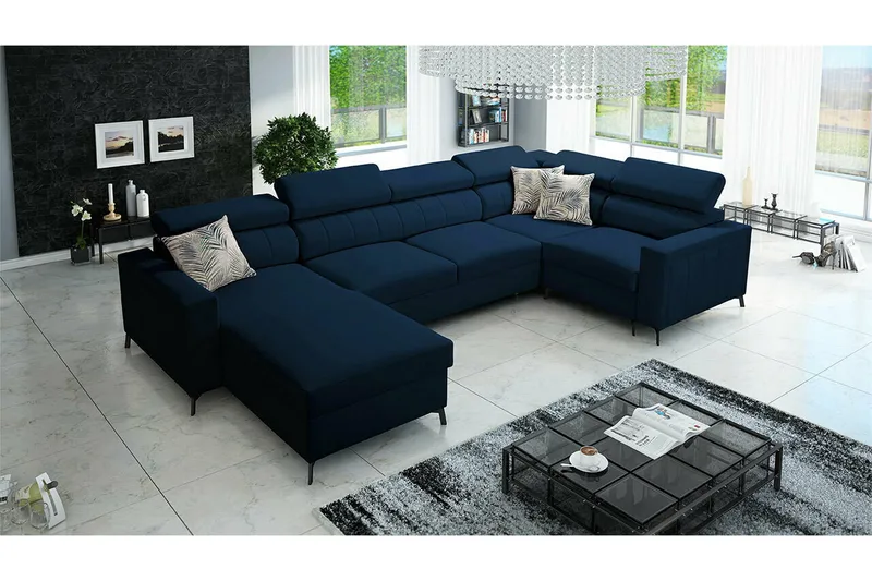 Galbally 5-sits Hörnbäddsoffa NO_BRAND Dark blue - Møbler - Sofaer - Sovesofaer