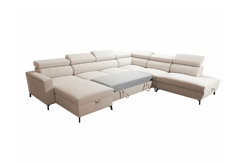 Galbally 5-sits Hörnbäddsoffa NO_BRAND Dark pink - Møbler - Sofaer - Sovesofaer