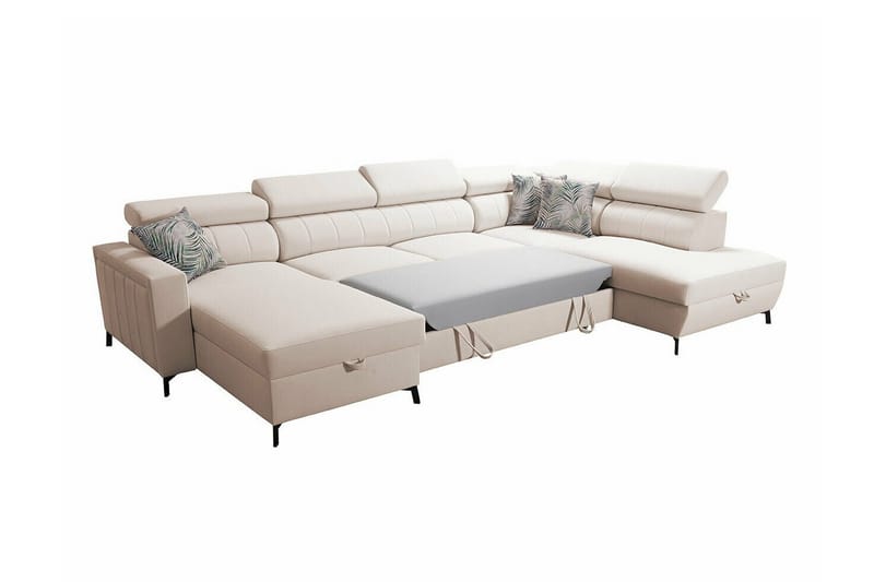 Galbally 5-sits Hörnbäddsoffa NO_BRAND Light grey/Dark grey - Møbler - Sofaer - Sovesofaer