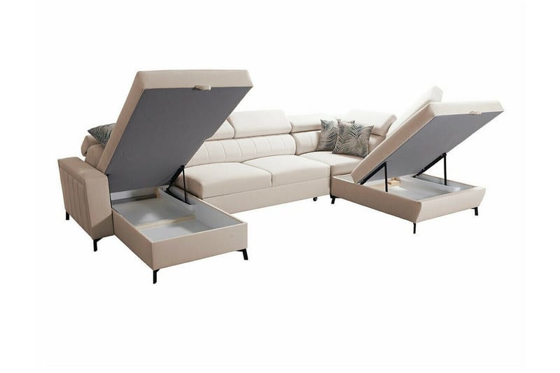Galbally 5-sits Hörnbäddsoffa NO_BRAND Pink - Møbler - Sofaer - Sovesofaer