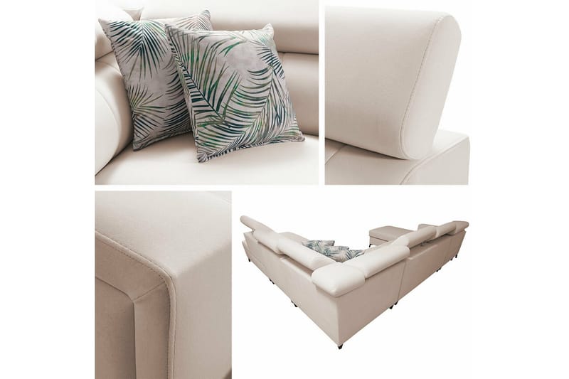 Galbally 5-sits Hörnbäddsoffa NO_BRAND Pink - Møbler - Sofaer - Sovesofaer