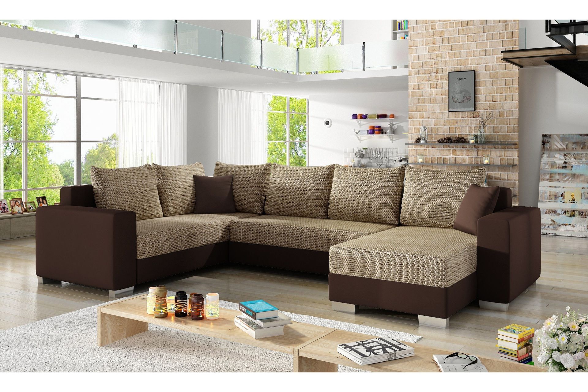 Gallicanta Hjørnesovesofa - Beige/Brun