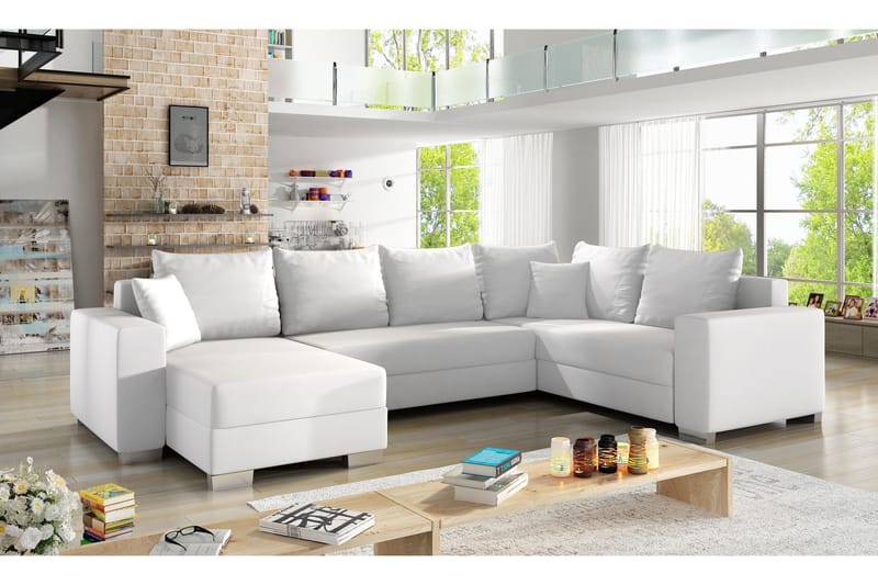 Gallicanta Hjørnesovesofa - Hvit - Møbler - Sofaer - Sovesofaer