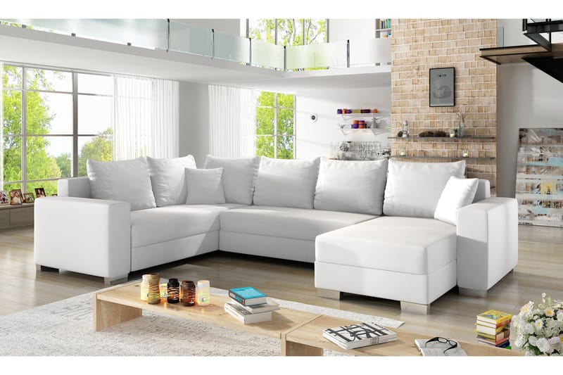 Gallicanta Hjørnesovesofa - Hvit - Møbler - Sofaer - Sovesofaer