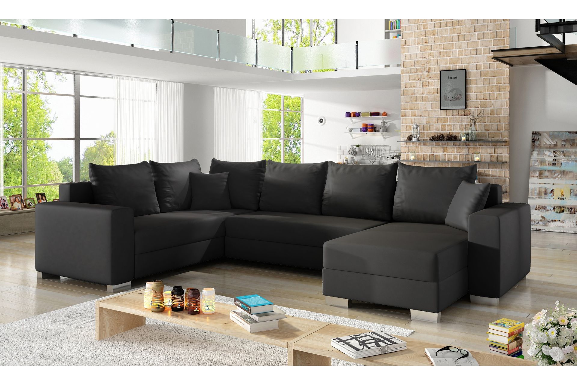 Gallicanta Hjørnesovesofa - Svart - Møbler - Sofaer - Sovesofaer