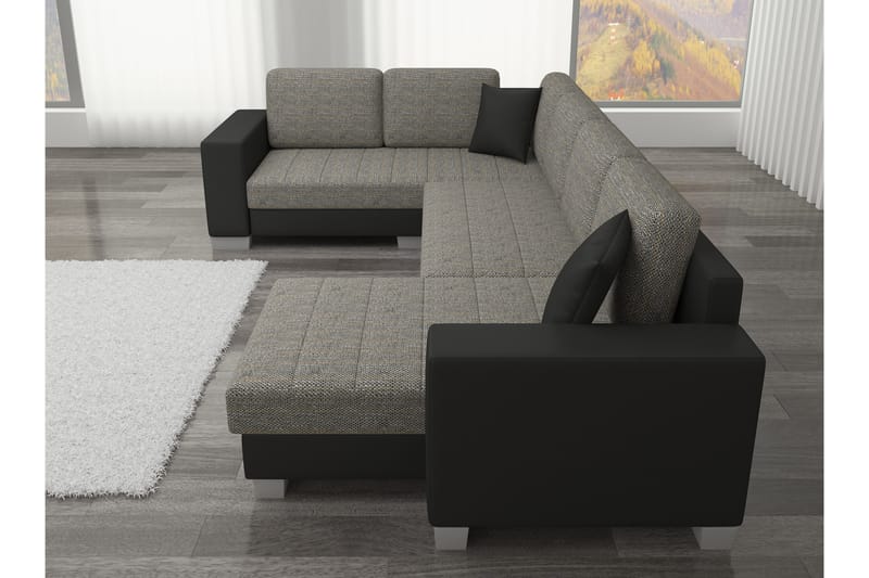 Gallicanta Hjørnesovesofa - Svart - Møbler - Sofaer - Sovesofaer